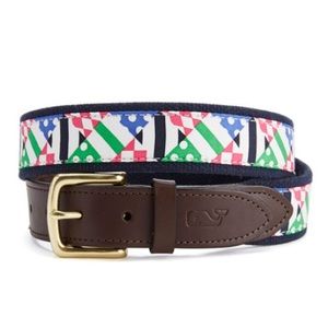 Vineyard Vines patchwork silk derby belt
